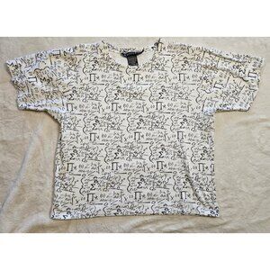 90s vintage math formula equation print t-shirt boxy short IB Diffusion Size L